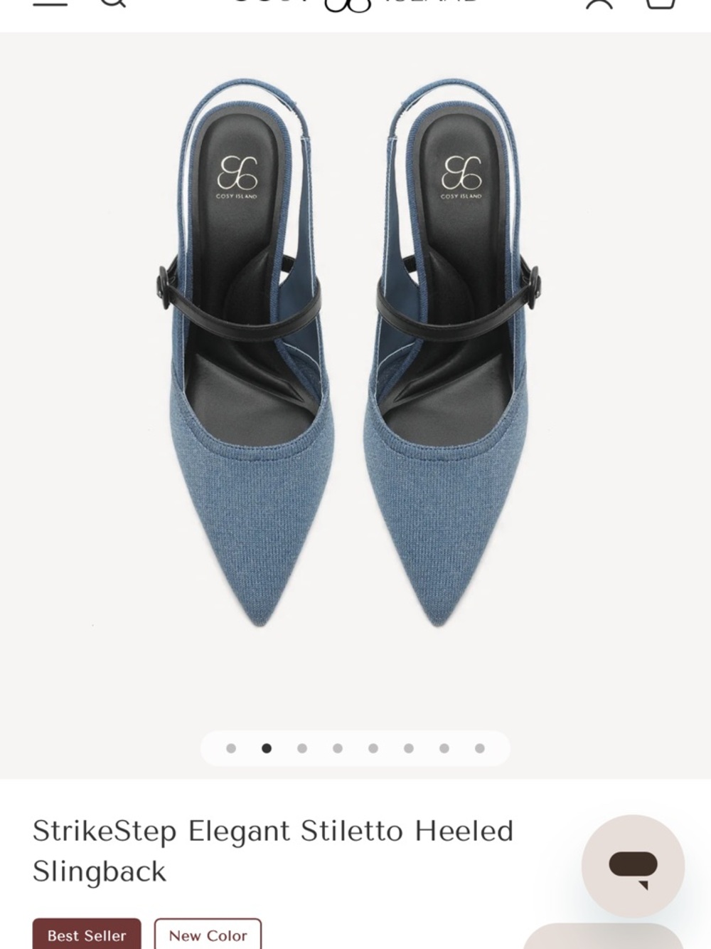 Cozy Island Blue Pointed Slingback Heels